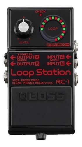 Pedal de efeito preto Boss Loop Station RC-1