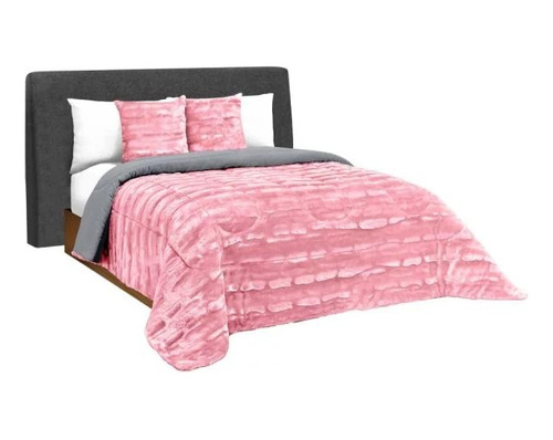 Edredón Cobertor King Size Mink Begonia Peluche Elefantito