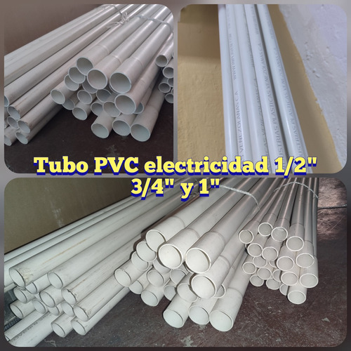 Tubo Plástico Pvc 1/2  3/4  1 Pulgada Electricidad