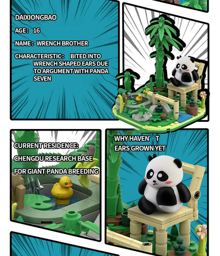 Lindos Bloques De Construcción De Panda Zoo, Juguetes De Bri