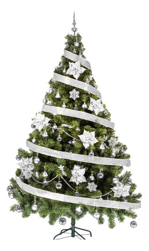 Arbol Navidad Tronador 2,10mt + Kit 60 Plata Cybermonday