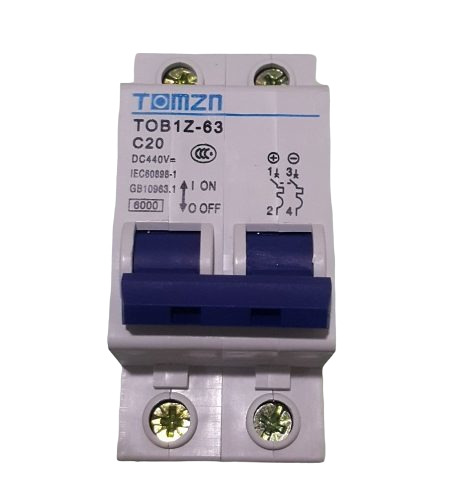 Disjuntor automático miniatura-para trilhos din Tomzn TOB1Z-63