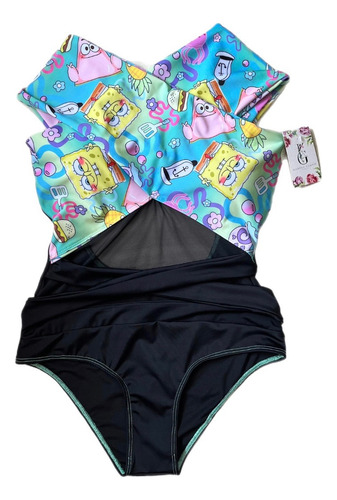 Traje De Baño Bañador Completo Bob Esponja Dama Mujer