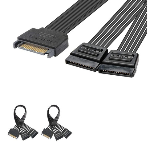 Cable Divisor De Alimentacion Sata 15 Pines A Dual Hembra