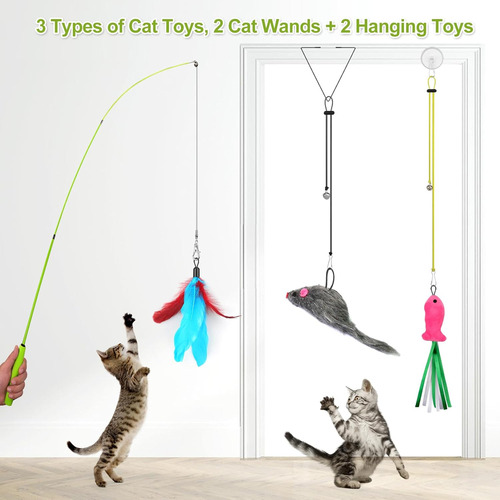 Juegos De Gato Interactivos, 2 Varitas Retráctiles, 5 Tental
