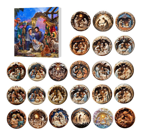 Decoración Navideña Con Calendario De 24 Días De Adviento