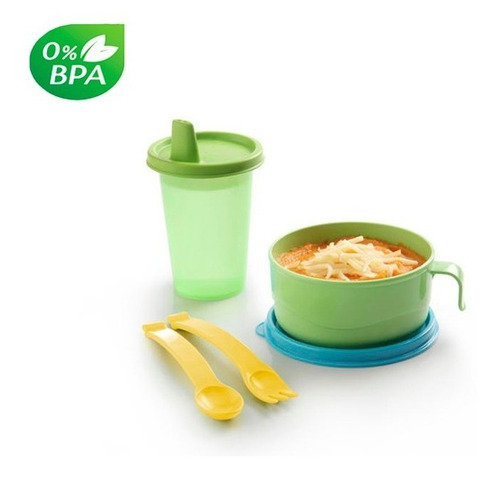 Imagen 1 de 1 de Set De Bowl - Cubiertos Y Vaso - Tupperware