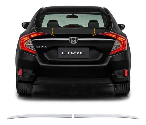 Friso Escovado Resinado Porta-malas Superior Civic G10 2017/