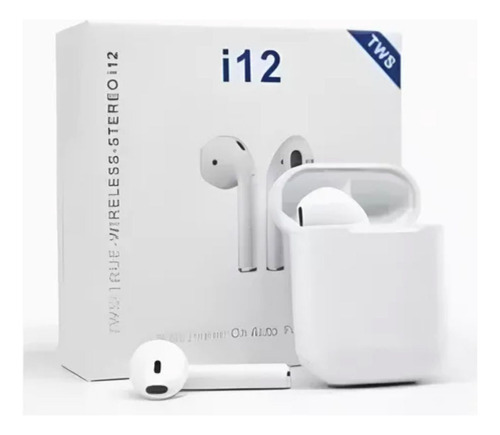 Auriculares Tws I12 Bluetooth Touch iOS Android, color blanco