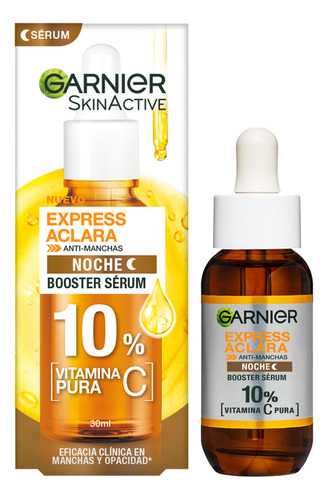 Garnier Exp. Aclara Serum Noche Antimanchas Vitamina C Pura, 30ml