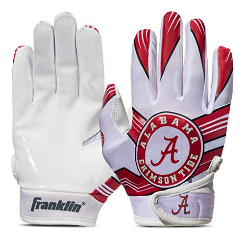 Guantes De Receptor De Fútbol Franklin Sports Alabama Crimso