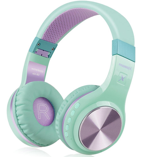 Auriculares Bluetooth Riwbox Xbt-80 Verde Violeta