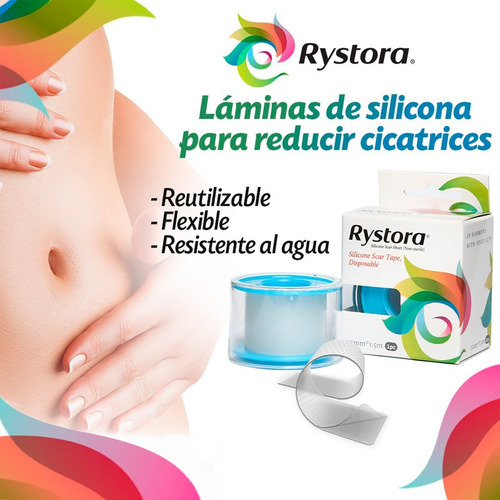 Imagen 2 de 6 de Rystora De Silicona En Rollo 2,5cm X 1,5mtrs Para Cicatrices