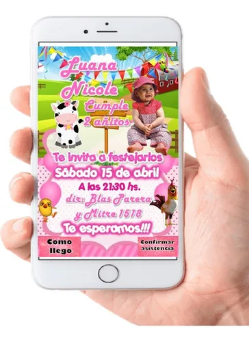 comprar Invitacion La Vaca Lola - Con Foto - Interactiva