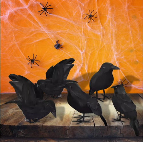 Atdawn Cuervos De Plumas Negras De Halloween, Aspecto Realis