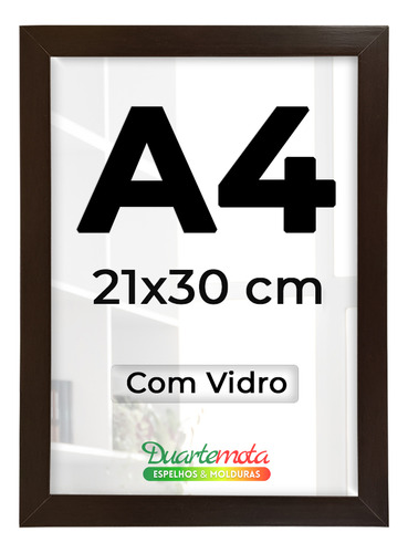 Porta Retrato A4 21x30cm C/ Vidro Certificado Diploma Quadro Cor Tabaco