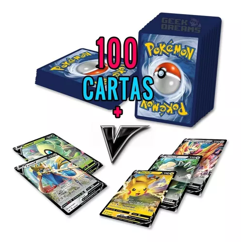 Lote Kit Pokemon 100 Cartas Aleatórias Sem Nenhuma Repetida - R$ 69,9