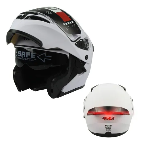 Casco Para Moto Mujer Abatible Decal Cut Blanco-Rosa FS-901 - Tienda Moto  Rider México