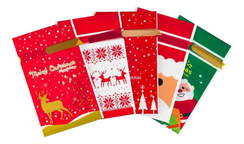 50 Pzs Bolsas Regalo Para Dulces De Navidad Bolsas Caramelos