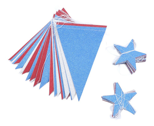 Banderines Triangulares Brillantes Para Decoración De Fiesta