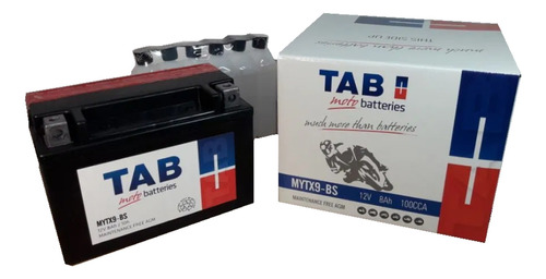 Batería De Moto Ytx9-bs 12v 8a Agm Tab Libre Mantención