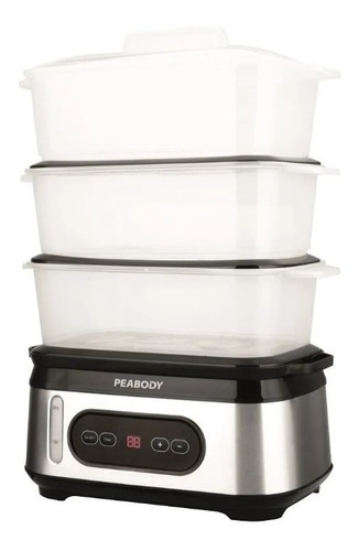 Imagen 2 de 8 de Vaporera Digital Peabody 3 Bandejas De 950 Watts Pe-st1000ix