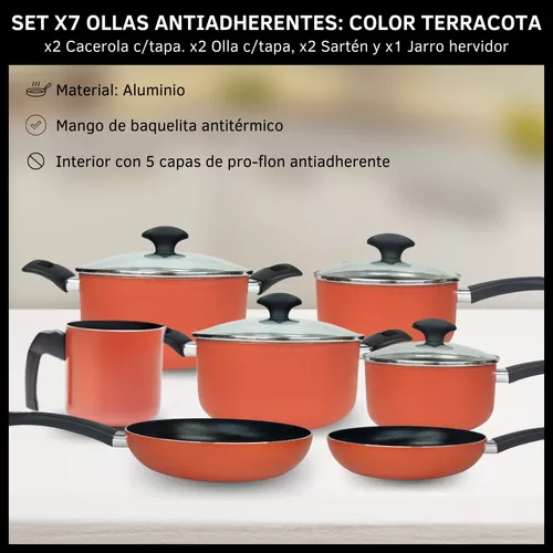 Set Ollas Y Sartenes Juego Brinox Masala 7 Piezas Aluminio