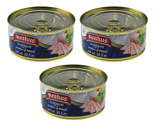 Krakus Luncheon Carne Pack De Tres  10.5 Oz Latas