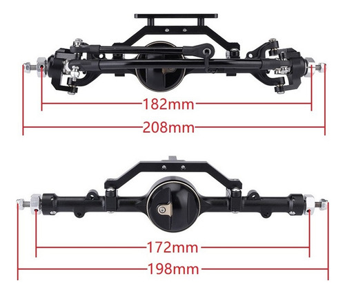 Eje Delantero Y Trasero Cnc Metal D90 Para 1/10 Rc Crawler R