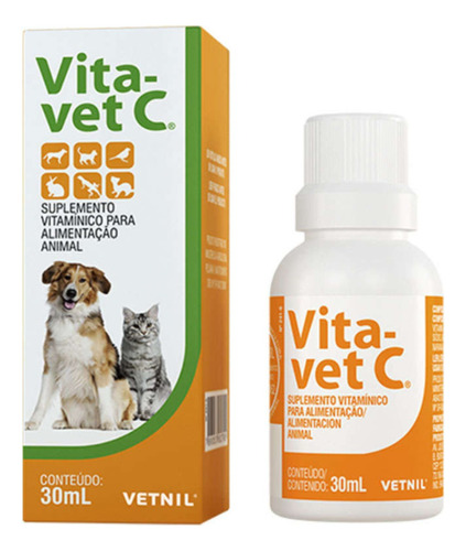 Suplemento Vitamínico Vita-vet C Cães E Gatos Vetnil - 30 Ml