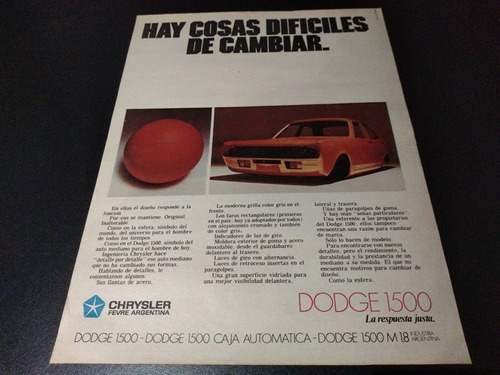 (pa459) Publicidad Clipping Dodge 1500 * 1975