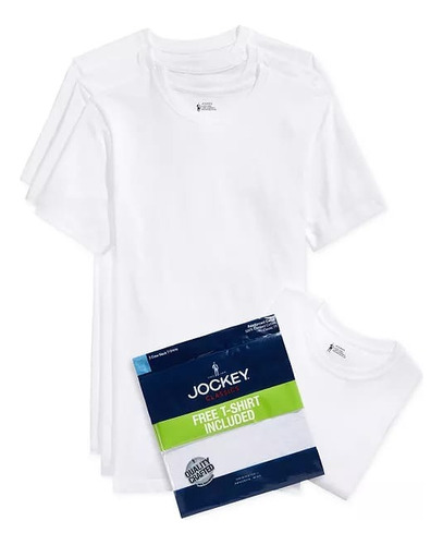 Pack X4 Camisetas Blancas Jockey - M