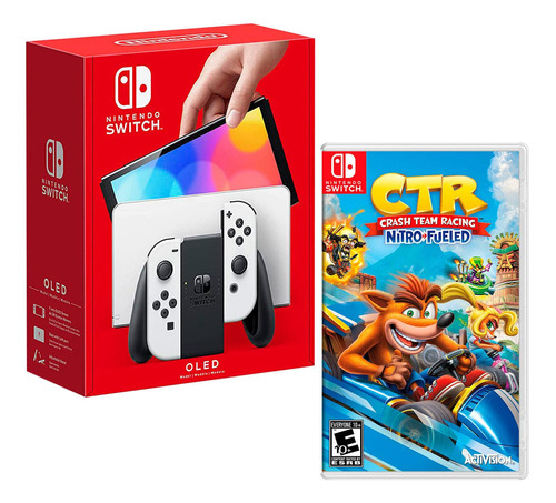 Consola Nintendo Switch Oled Blanco + Crash Team Racing