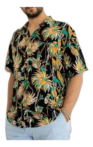 Camisa Risk Hawaiana Negra