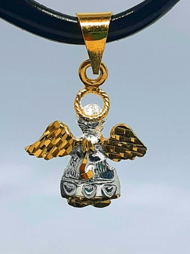 Dije De Angel Con Corazón De Plata .925 Con Baño De Oro 24k