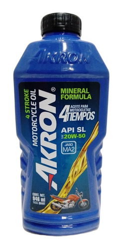 Aceite Mineral Akron 4t Motos 20w50 Original Sellado