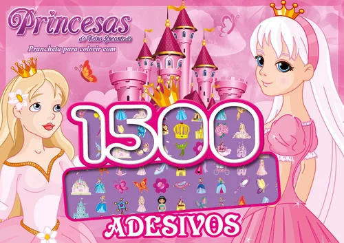 Disney Princesas Prancheta para Colorir com 1.500 Adesivos