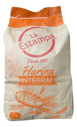 Harina De Trigo 100% Integral La Estampa 5kg. Agronewen