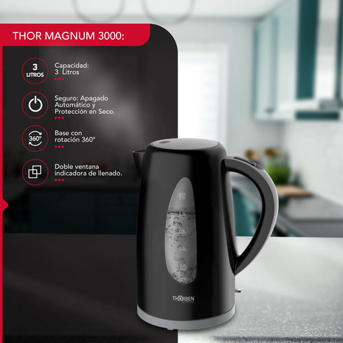 Hervidor Thorben Magnum 3000 3 Litros 2200w Apagado Automati