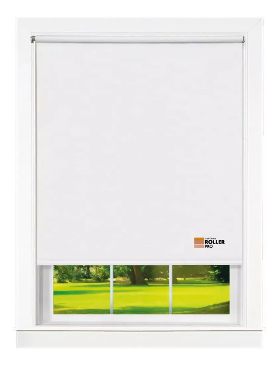 Cortina Roller Blackout 300x180cm Blanco - Roller Pro Black Out 100% Bloqueante Solar, Facil Instalacion, Tela Pvc Resistente, Aislante Termico Y Acustico, Soportes Metalicos, 300 Ancho X 180 Alto