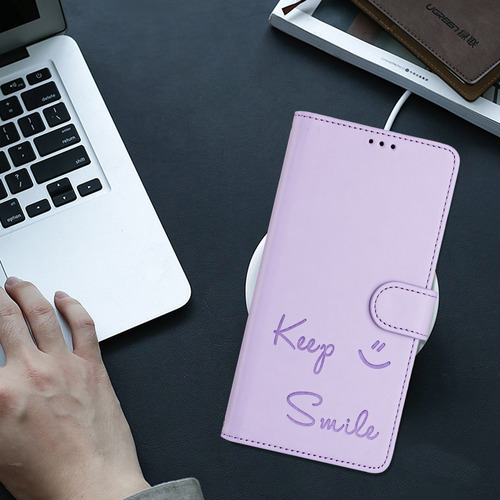 Funda De Piel Con Forma De Cara Sonriente Para Motorola Edge 50 Fusion Con Ranuras Para Tarjetas, Cierre Magnético, Cartera, Bloqueo Rfid, Soporte