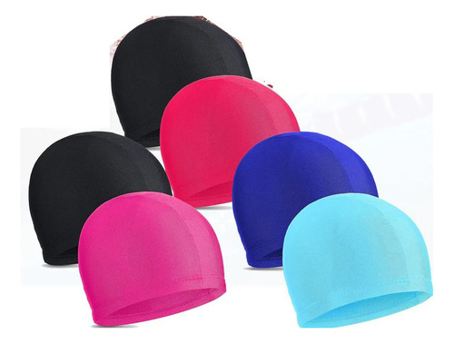 6 Gorros De Natación De Tela Impermeables Para Nadar