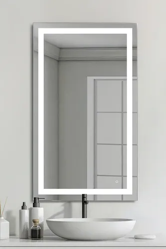Espejo Luz Led De Pared Tocador Baño Touch Cambio 3 Luces Marco
