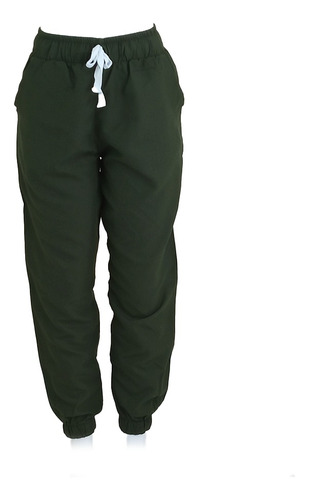 Pantalon Tipo Jogger De Dama Antifluidos Verde Militar