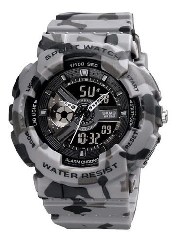 Reloj Skmei 1689 Niños Gris Camuflaje Small Size Hora Doble