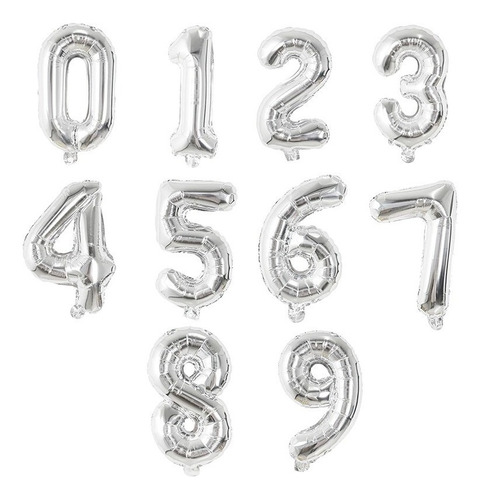 Globlos Metalizados Números 40 Cm Letras Fiesta 6 Und