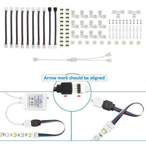 Kit De Conectores Led 5050 Rgb Con Conectores De Tira Led De