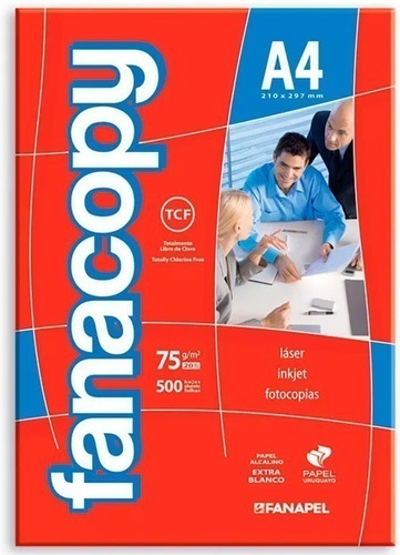 Papel Fotocopia, Resma A4, 75gr, Fanacopy