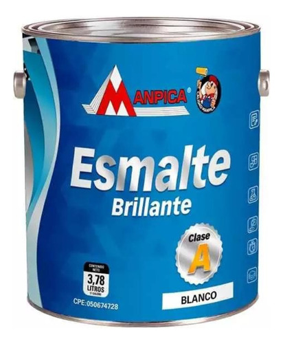 Pintura Esmalte Brillante Azul Medio 1 Galón Tipo A Manpica 