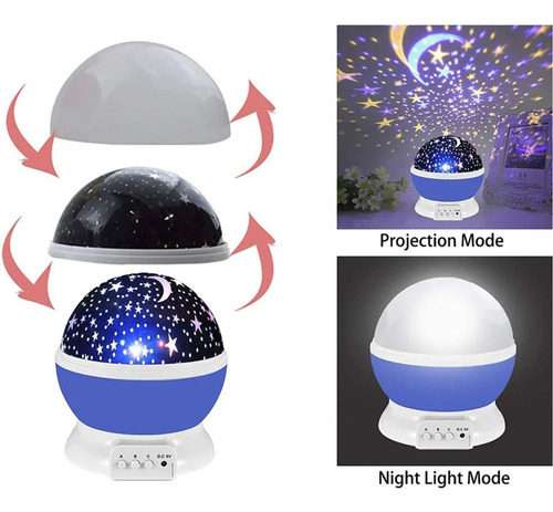 Sa De Lampara Proyector Noche Mesa Buro Estrellas Espacio